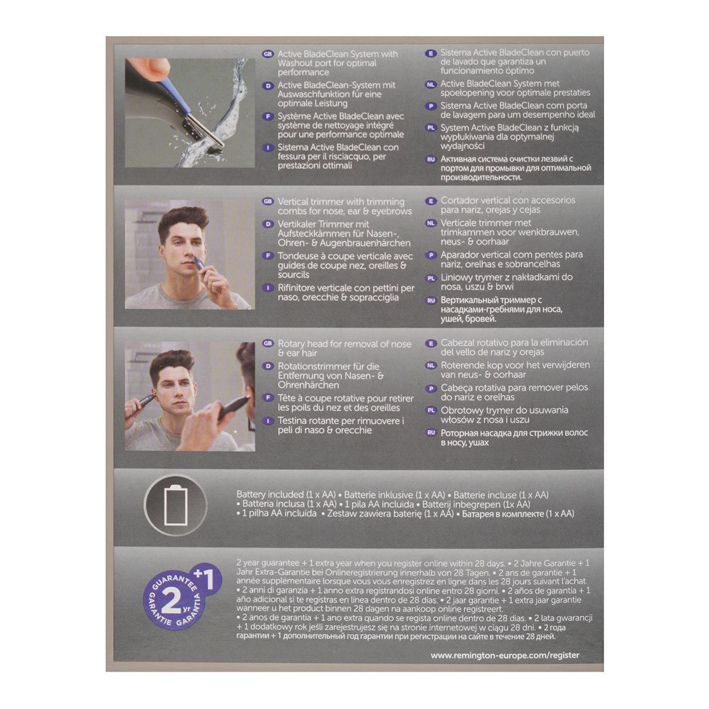 Remington Nano Series Nose & Ear Trimmer, Showerproof, NE3850 - Image 4