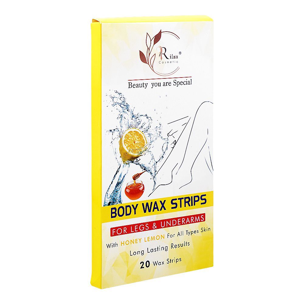 Rilza Honey Lemon Body Wax Strip For Legs & Underarms, For All Types Of Skin, 20-Pack - Main Image