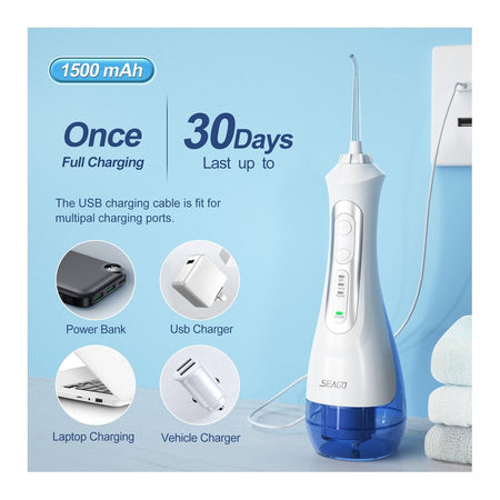 Seago Rechargeable Cordless Water Flosser SG-833 White - Image 9