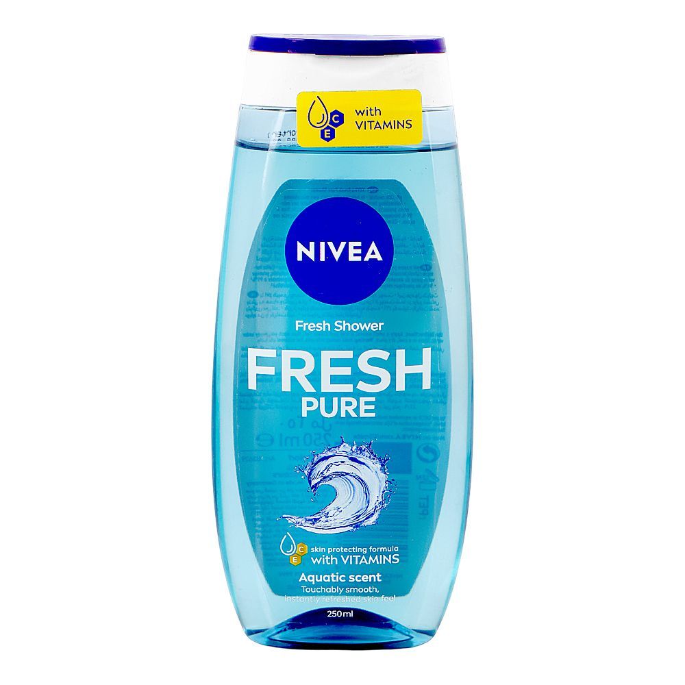 Nivea Fresh Pure Aquatic Scent Fresh Shower Gel, Vitamin C & E, 250ml - Main Image