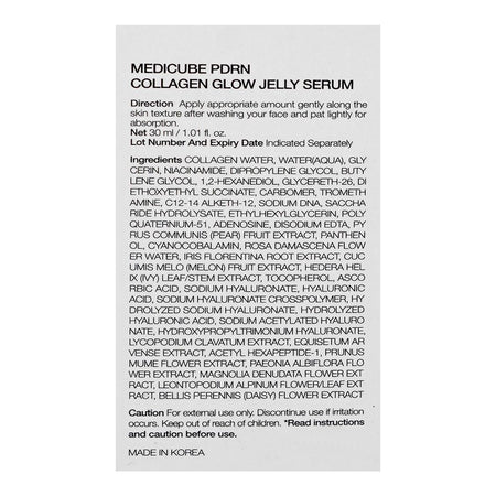 Medicube PDRN Collagen Glow Jelly Serum, Niacinamide, Hyaluronic Acid, For Radiant Skin, 30ml - Image 3