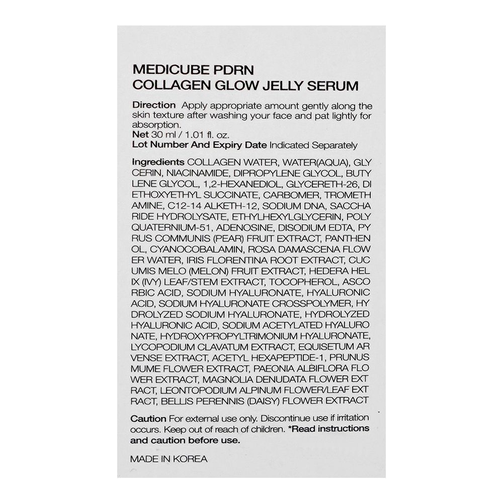Medicube PDRN Collagen Glow Jelly Serum, Niacinamide, Hyaluronic Acid, For Radiant Skin, 30ml - Image 3