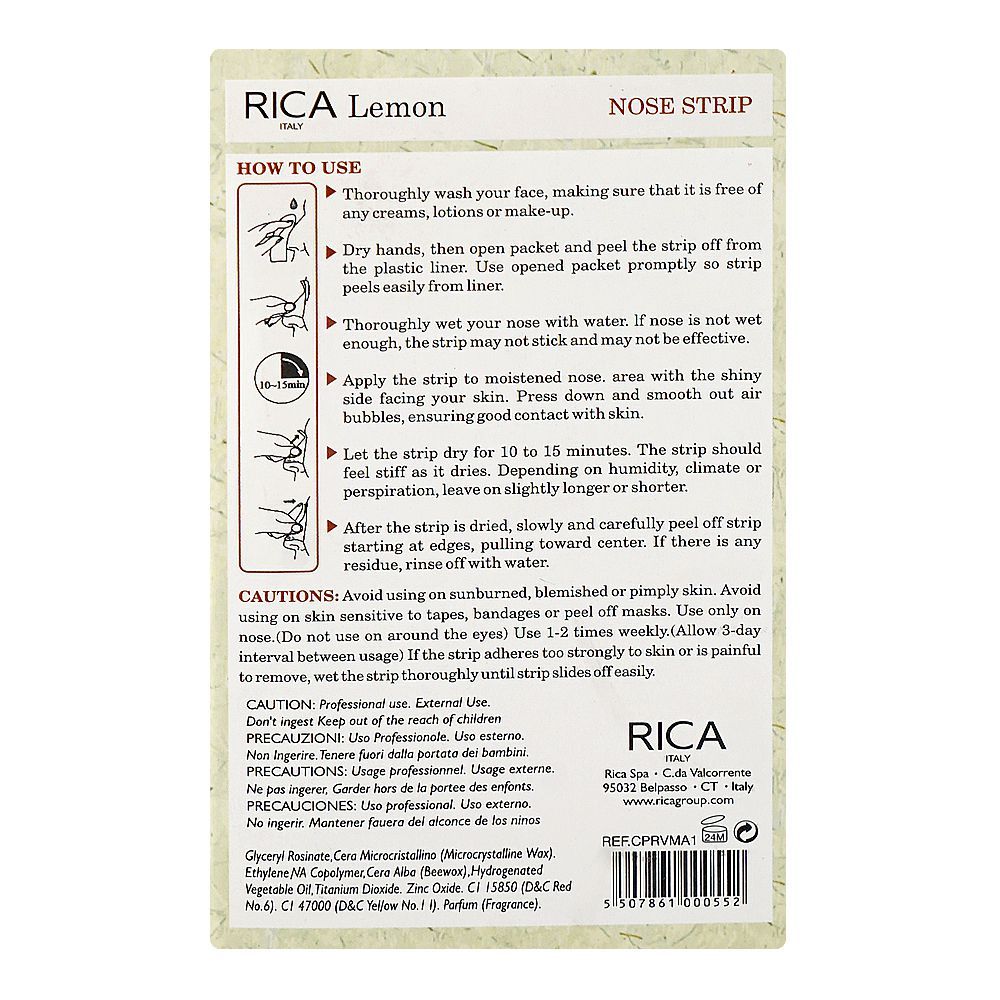 RICA Lemon Nose Strip, For Normal Skin, 8-Pack - Image 2