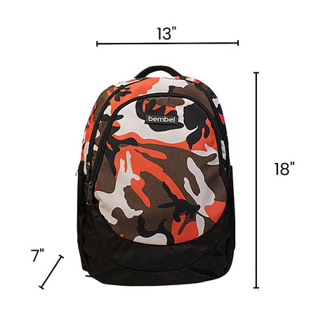 Bembel 18 Inch School Backpack, For 3 To 5 Grade, 27 Liters, Camou Orange, 100284 - Image 7