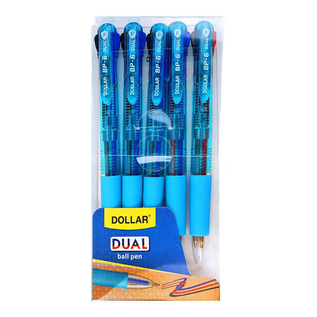 Dollar Dual Ball Pen, F 0.8mm, Assorted, BP 6F, 5-Pack - Main Image