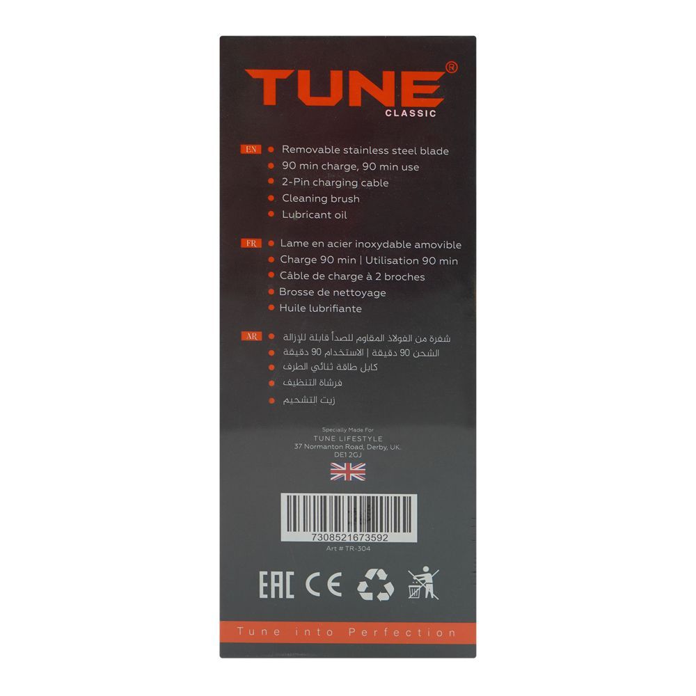 Tune Classic High-Precision Beard Trimmer, 1.5 Hours Runtime, TR-304 - Image 5