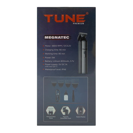 Tune Classic Magnatec High-Precision Beard Trimmer, IPX6 Waterproof, 800mAh Battery, 90 Minutes Runtime, TR-402 - Image 5