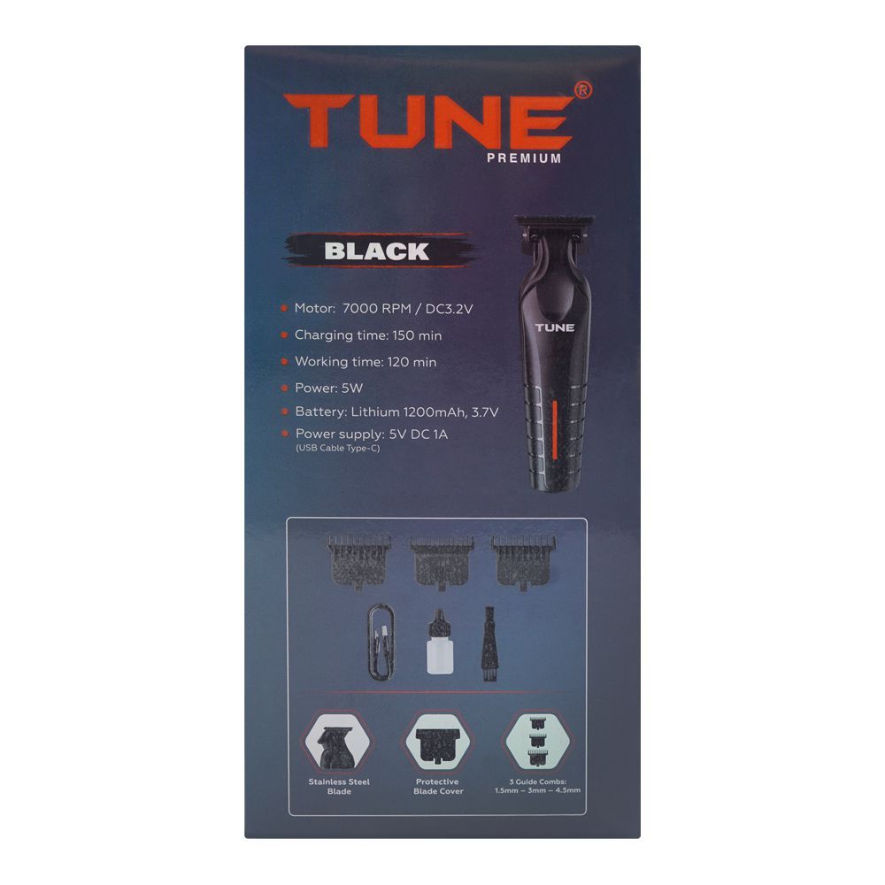 Tune Classic Black High-Precision Beard Trimmer, TR-403 - Image 6