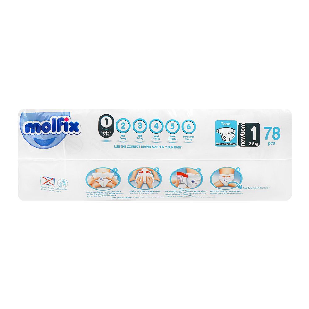 Molfix Premium Diaper, Jumbo Economy, Newborn 1, 2-5KG, 82-Pack - Image 2