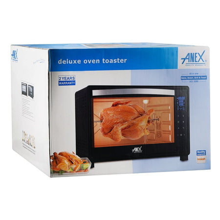 Anex Deluxe Oven Toaster, 2200W, 60 Liters, Black, AG-3080 - Image 4