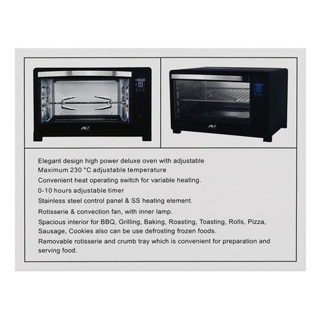 Anex Deluxe Oven Toaster, 2200W, 60 Liters, Black, AG-3080 - Image 7