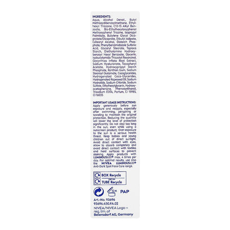 Nivea Sun UV Face Specialist Dark Spot Control Luminous 360 Patented Sunscreens, SPF50+ 40ml - Image 3