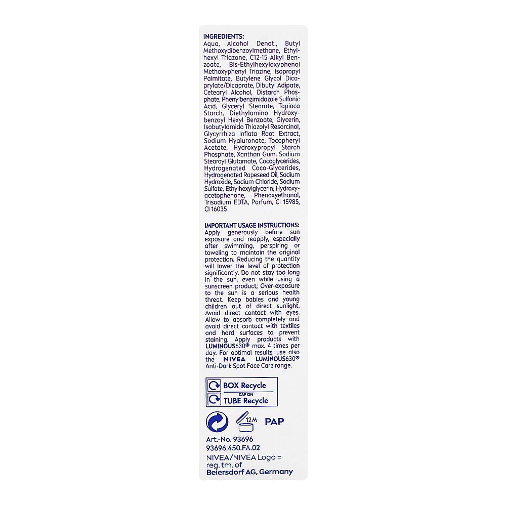 Nivea Sun UV Face Specialist Dark Spot Control Luminous 360 Patented Sunscreens, SPF50+ 40ml - Image 3