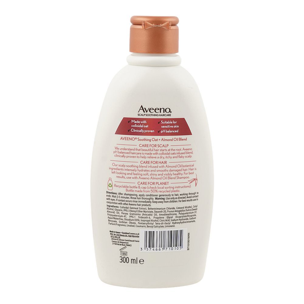 Aveeno Almond Oil Blend Damage Repair Conditioner, Avocado Oil, Citric Acid, For Sensitive Skin, 300ml - Image 2