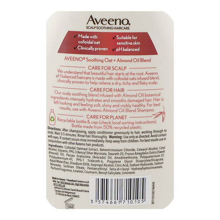 Aveeno Almond Oil Blend Damage Repair Conditioner, Avocado Oil, Citric Acid, For Sensitive Skin, 300ml - Image 3