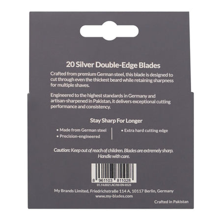 Treet Genesis My-Blades Silver Double-Edge Blades, 20-Pack - Image 2