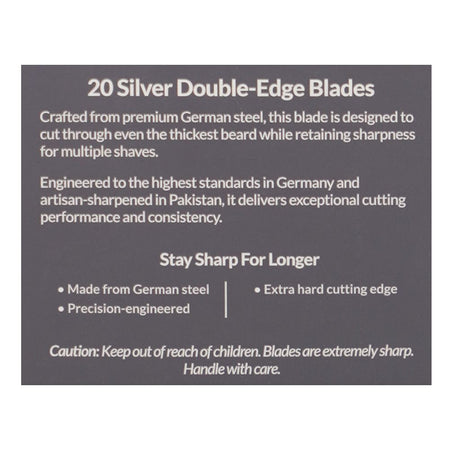 Treet Genesis My-Blades Silver Double-Edge Blades, 20-Pack - Image 3