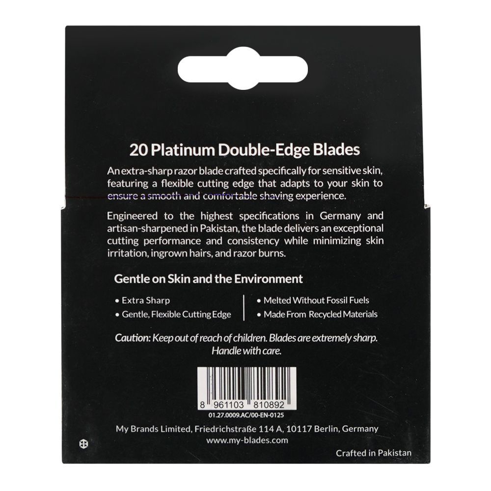 Treet Genesis My-Blades Platinum Double-Edge Blades, 20-Pack - Image 2