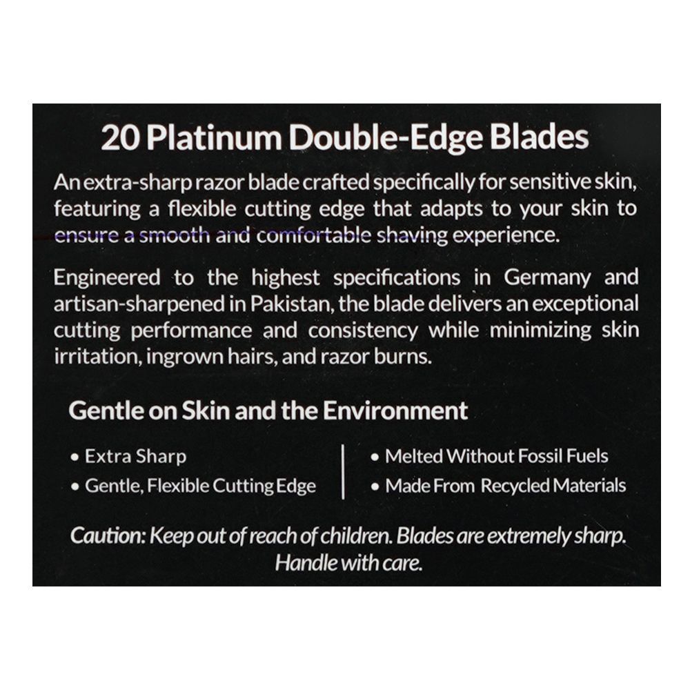 Treet Genesis My-Blades Platinum Double-Edge Blades, 20-Pack - Image 3