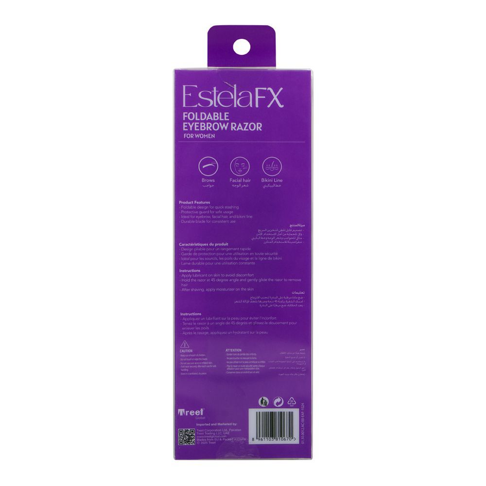 Treet Estela FX Women Foldable Eyebrow Razor, For Women, 2-Pack - Image 2