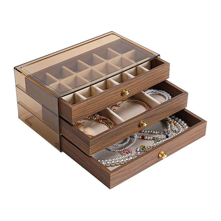 AJF Multi-Functional Jewelry Storage Box, Brown, LD-1018 - Image 4