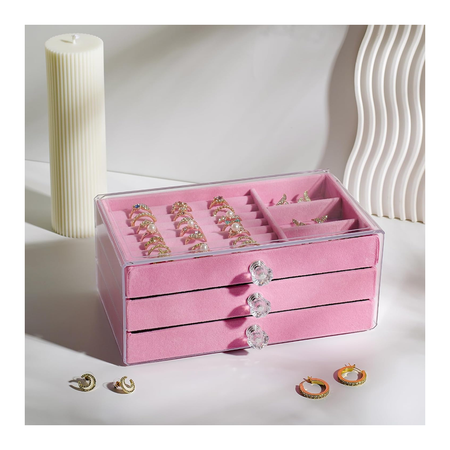 AJF Multi-Functional Jewelry Storage Box, Pink, LD-1018 - Image 2