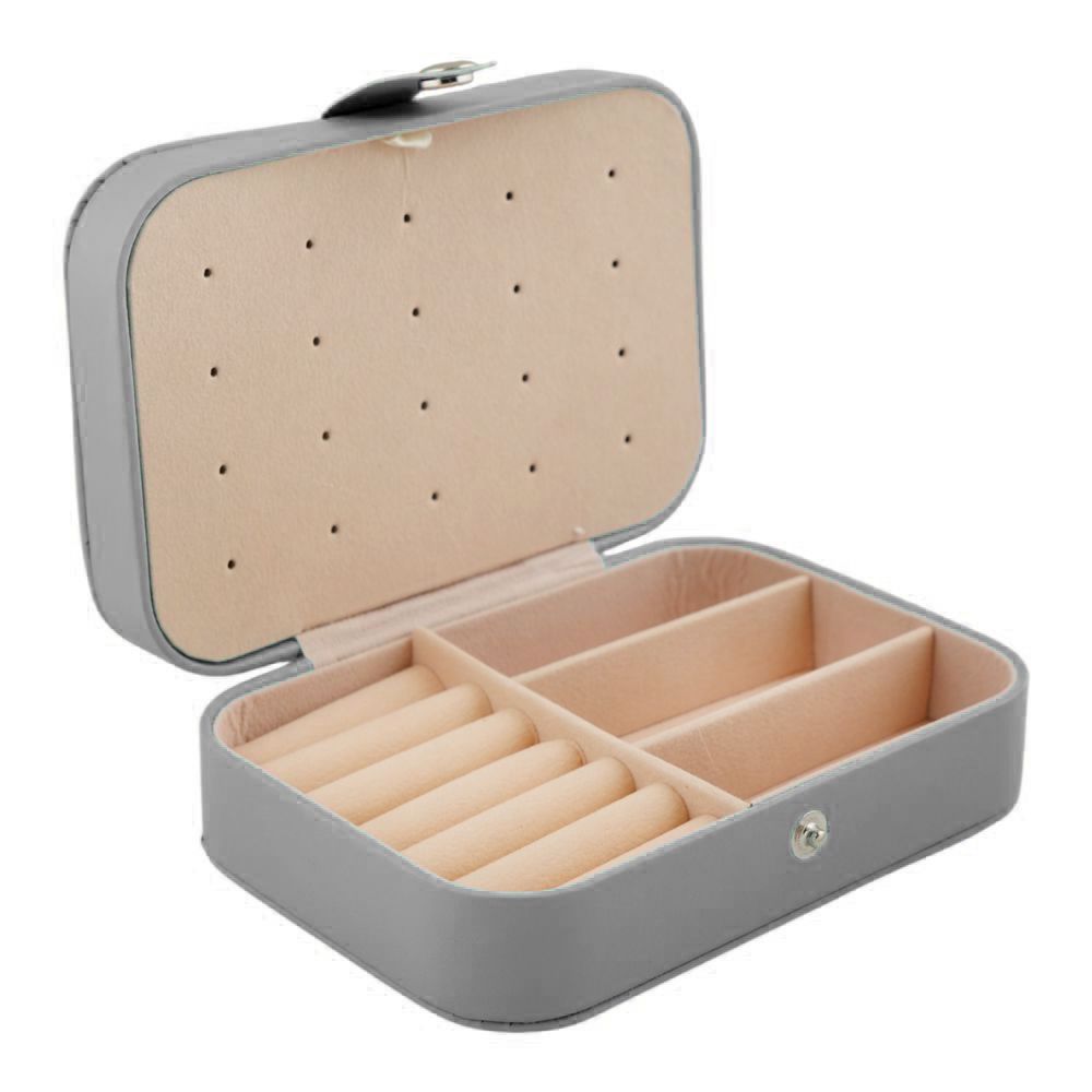 AJF Portable Jewelry Storage Organizer Box, Grey, BA-3 - Main Image