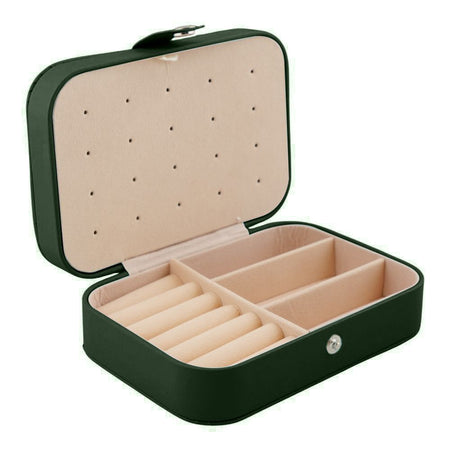 AJF Portable Jewelry Storage Organizer Box, Green, BA-3 - Main Image