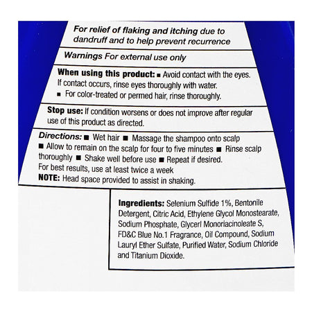 Selsun Blue Selenium Sulfide 1% Balanced Formula Anti-Dandruff Shampoo, Citric Acid, For Normal To Oily Hair, 300ml - Image 3