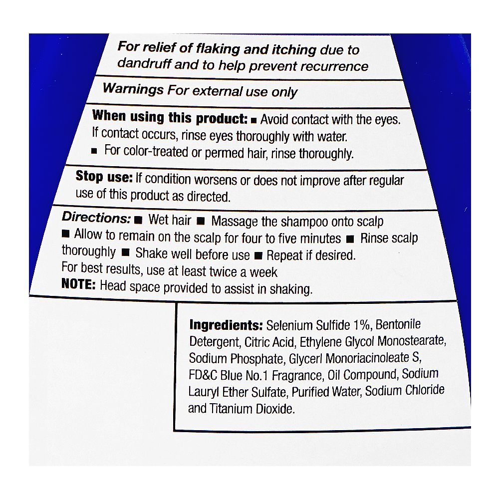 Selsun Blue Selenium Sulfide 1% Balanced Formula Anti-Dandruff Shampoo, Citric Acid, For Normal To Oily Hair, 300ml - Image 3