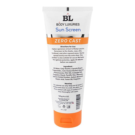 Body Luxuries Zero Cast Cloud Matte Sunscreen, Water Resistant, SPF60+ 125g - Image 2