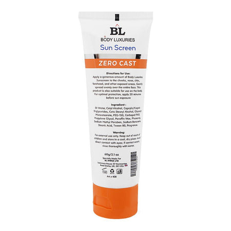 Body Luxuries Zero Cast Cloud Matte Sunscreen, Water Resistant, SPF60+ 60g - Image 2