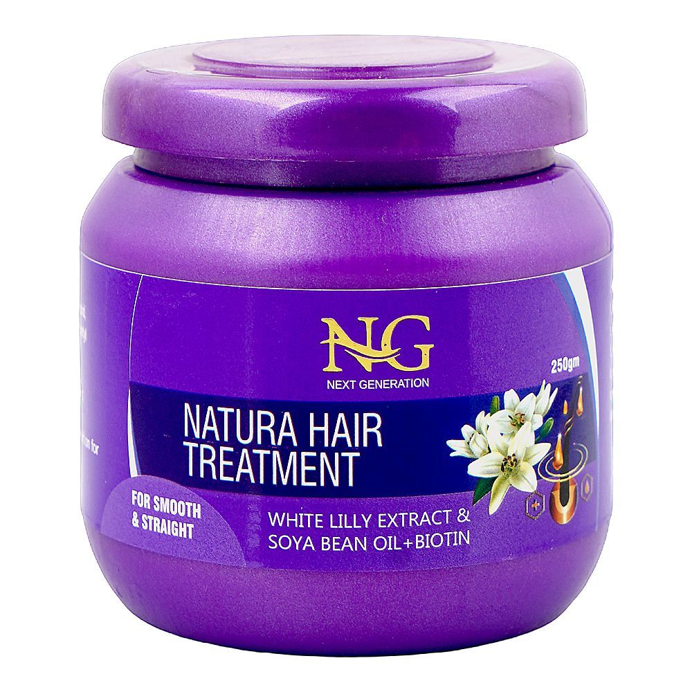 Next Generation White Lily Extract & Soya Bean Oil + Biotin Natura Hair Treatment, For Smooth & Straight Hair, 250g - Main Image