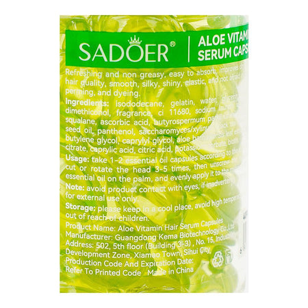 Sadoer Vitamin Hair Serum Capules, Argan, Avocado & Aloe Vera Oil, SD8436, 40-Pack - Image 3