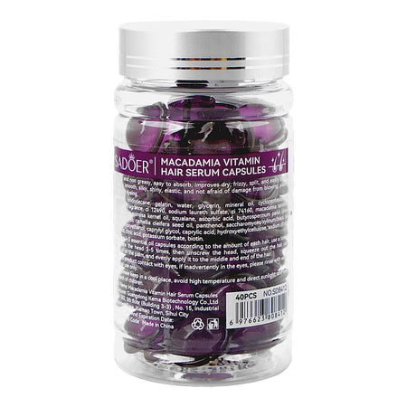 Sadoer Vitamin Macadamia Hair Serum Capules, Argan & Avocado Oil, SD8412, 40-Pack - Image 2