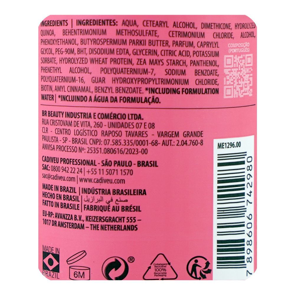 Cadiveu Professional Essentials Glamour Conditioner, Citric Acid, For Hydrated & Smooth Hair, 250ml - Image 3