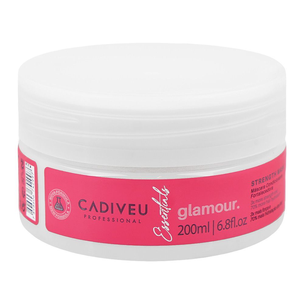 Cadiveu Professional Essentials Glamour Strength Mask, Citric Acid, Glycerin, For Damaged Hair, 200ml - Main Image
