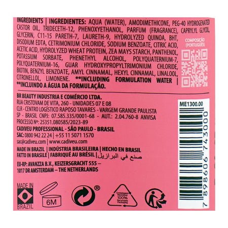 Cadiveu Professional Essentials Glamour Precious Mist, Citric Acid, Glycerin, For Weak Hair, 200ml - Image 3