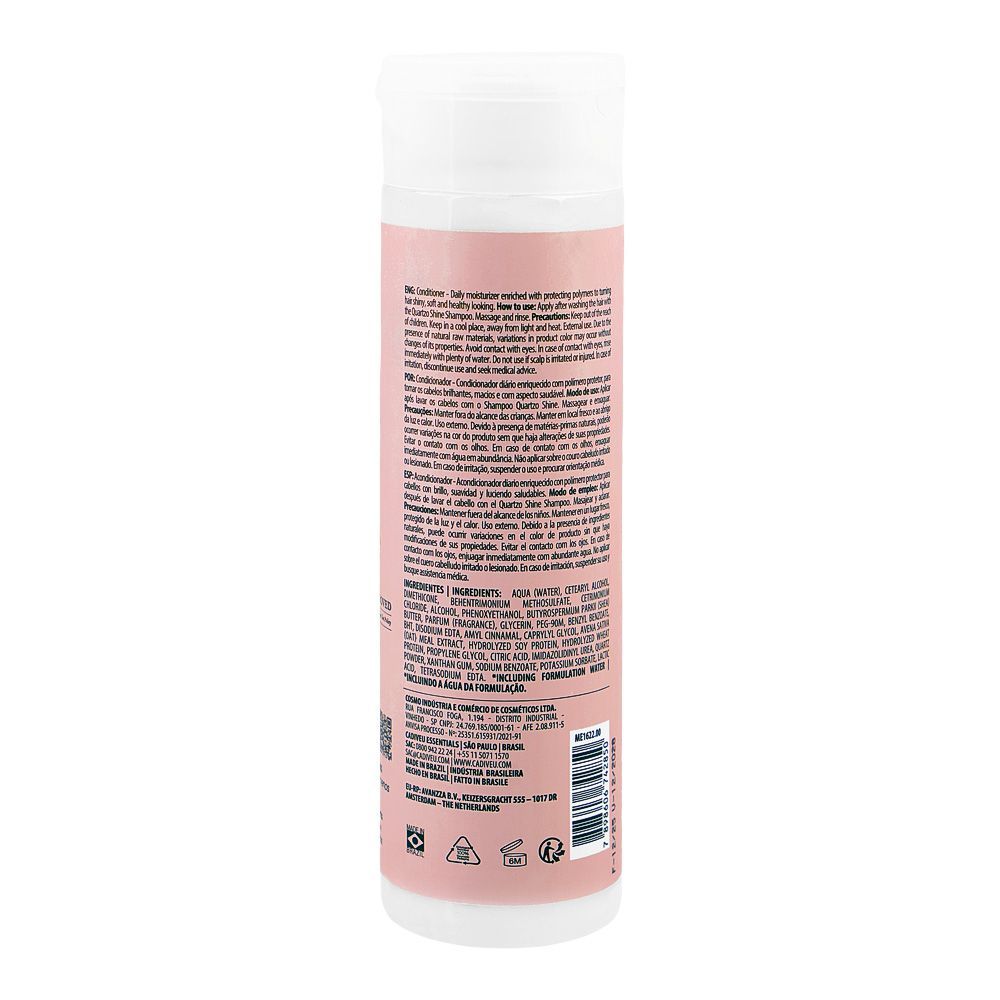 Cadiveu Professional Glossy Hair Quartzo Shine 2 Conditioner, Citric Acid, For Dry & Dull Hair, 250ml - Image 2
