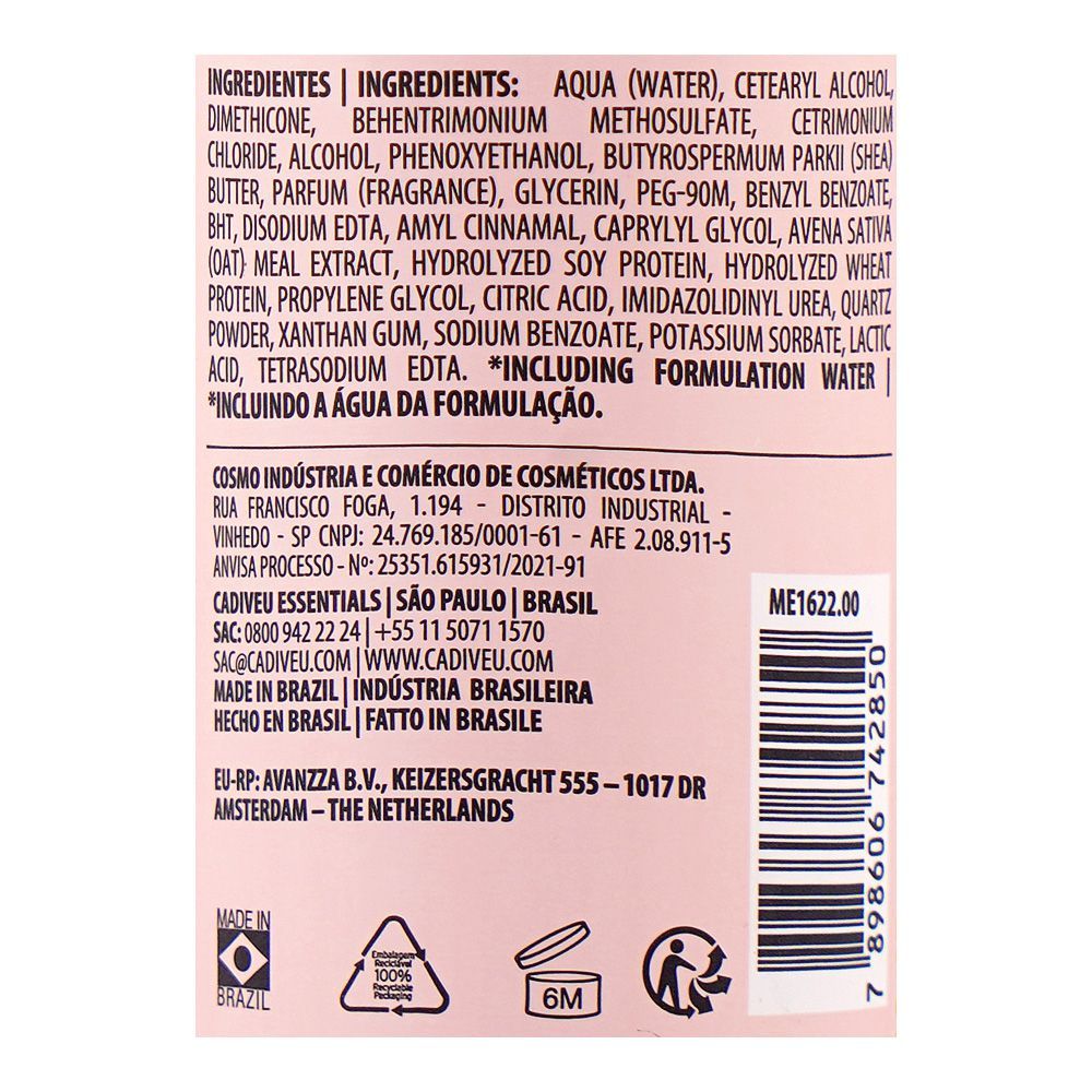 Cadiveu Professional Glossy Hair Quartzo Shine 2 Conditioner, Citric Acid, For Dry & Dull Hair, 250ml - Image 3