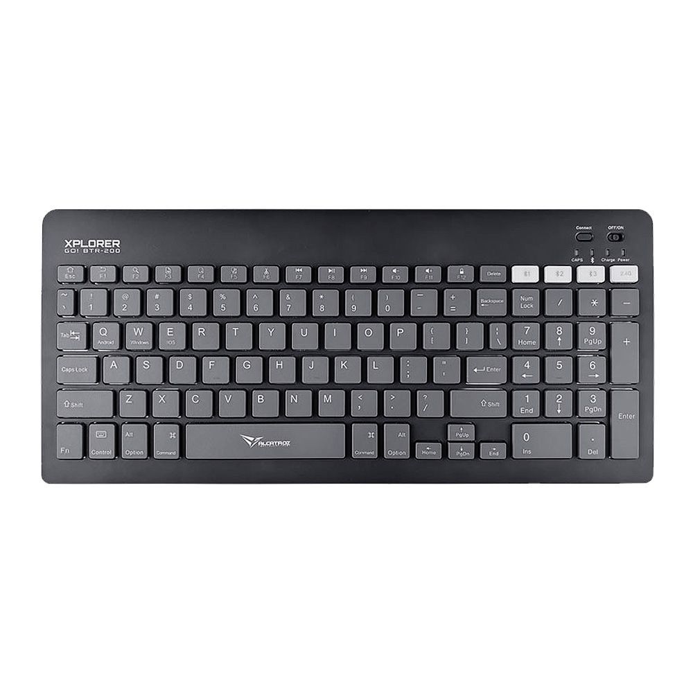 Alcatroz Xplorer Go! BTR-200 Dual Mode BT5.2+2.4G Wireless Keyboard, 180mAh Battery, Slate - Main Image