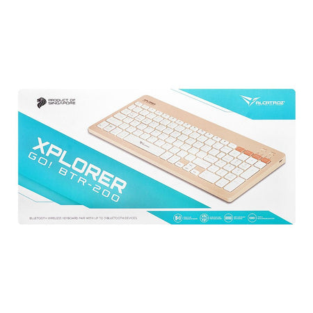 Alcatroz Xplorer Go! BTR-200 Dual Mode BT5.2+2.4G Wireless Keyboard, 180mAh Battery, Sand - Image 2