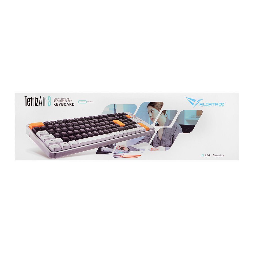 Alcatroz Tetriz Air 3 Multi-Device Dual Mode BT5.3 + 2.4G Rechargeable Keyboard, 500mAh Battery, Autumn Black - Main Image