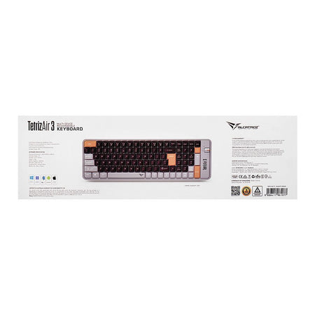 Alcatroz Tetriz Air 3 Multi-Device Dual Mode BT5.3 + 2.4G Rechargeable Keyboard, 500mAh Battery, Autumn Black - Image 2