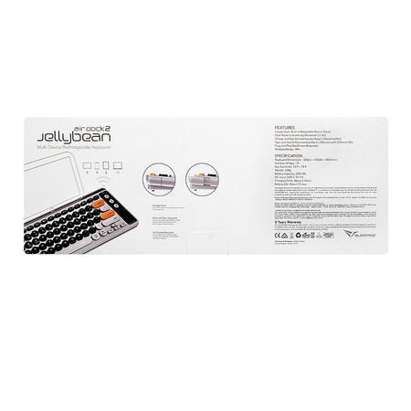 Alcatroz Air Dock 2 Jellybean Multi-Device Dual Mode BT5.3 + 2.4G Rechargeable Keyboard, 230mAh Battery, Autumn Black - Image 2