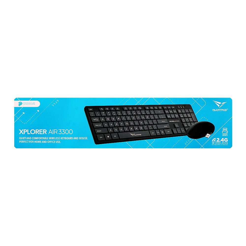 Alcatroz Xplorer Air 3300 2.4G Wireless Keyboard & Mouse Combo, Black - Image 2