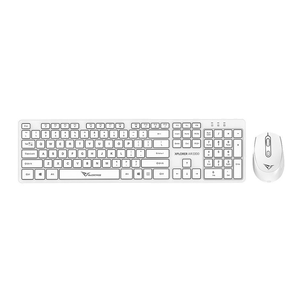 Alcatroz Xplorer Air 3300 2.4G Wireless Keyboard & Mouse Combo, White - Main Image