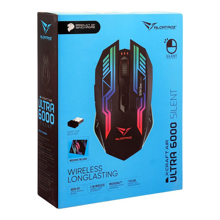 Alcatroz X-Craft Air Ultra 6000 Silent Click Wireless Gaming Mouse - Image 2