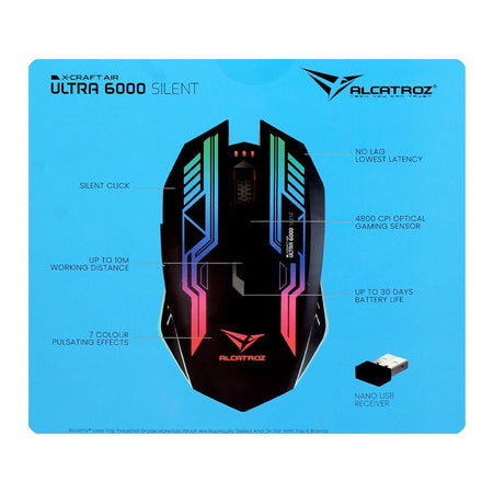 Alcatroz X-Craft Air Ultra 6000 Silent Click Wireless Gaming Mouse - Image 3