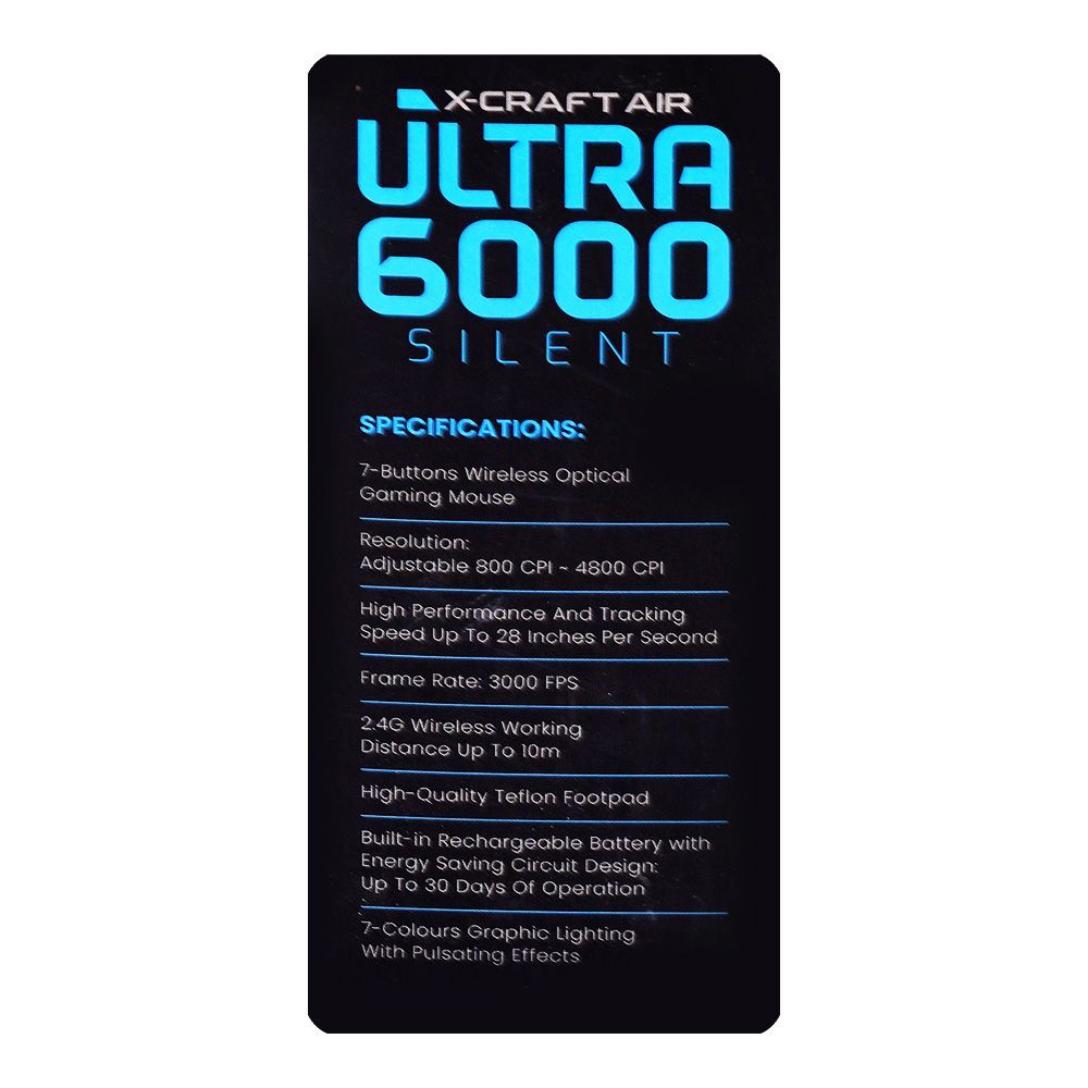 Alcatroz X-Craft Air Ultra 6000 Silent Click Wireless Gaming Mouse - Image 6